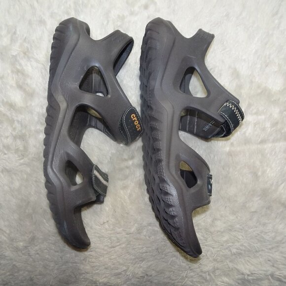 Black Iconic Crocs Comfort Sandals Size 11 - Picture 3 of 7